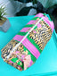 Quilted Cosmetic Bag in Pink & Green Tiger Print