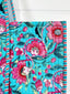 Sky Blue and Pink Floral Cotton Quilted Block Print Tote Bag