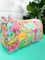 Quilted Cosmetic Bag in Seaside Print