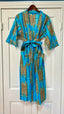 Blue Striped Tiger Print Robe