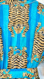 Blue Striped Tiger Print Robe