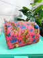 Large Sunset Pink Tiger Print Cosmetic Bag