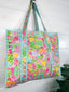 Seaside Cotton Quilted Tote Bag