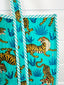 Aqua Tiger Cotton Quilted Tote Bag