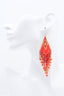 Cardinal Wings Bead Tassel Drop Earrings in Golden Red