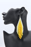 Bohemian Beaded Tassel Earrings in Canary