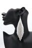 White and Grey Beaded Tassel Earrings