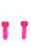 ILY Beaded Heart & Tassel Drop Earrings