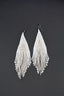 White and Grey Beaded Tassel Earrings