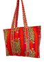 Orange and Pink Tiger Cotton Quilted Tote Bag