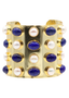 The Deluxe Marfa Cuff in Lapis and Pearl