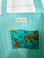 Aqua Tiger Cotton Quilted Tote Bag