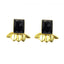 Onyx Fan Stud Earrings