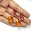 Rubellite Pink Quartz and Citrine Sunset Drops