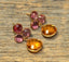 Rubellite Pink Quartz and Citrine Sunset Drops